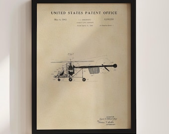 Helicopter Patent Print (1943)