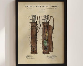 Impresión de patente de bolsa de golf (1905)