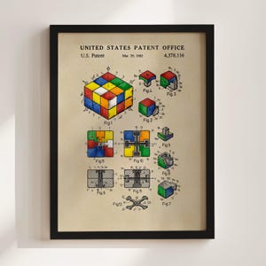 Impresión de patente de cubo de rompecabezas de color (1983)