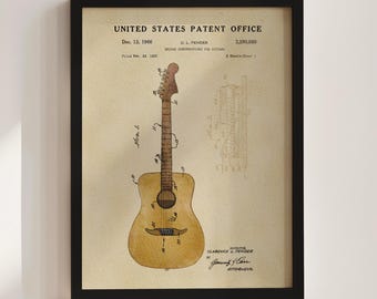 Acoustic Guitar Patent Print (1966)