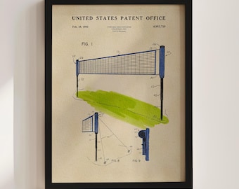 Volleyball Net Patent Print (1991)