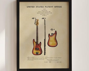 Bass Guitar Patent Print (1960)