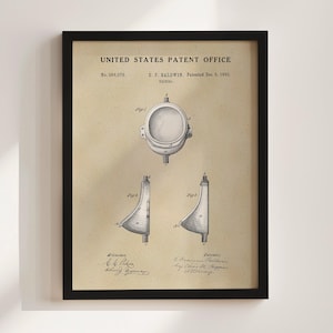 Baldwin Urinal Patent Print (1882)