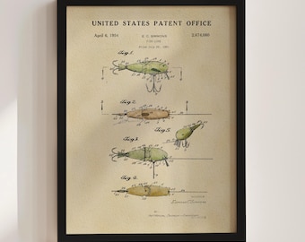 Fishing Lure Patent Print (1954)