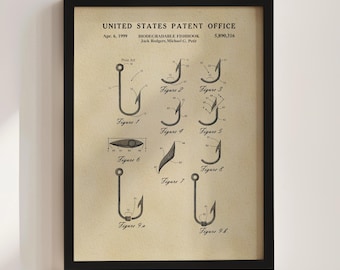 Fish Hooks Patent Print (1999)