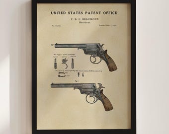 Beaumont Revolver Patent Print (1856)