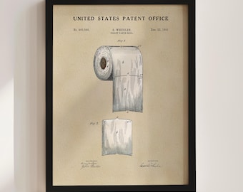 Toilet Paper Patent Print (1891)