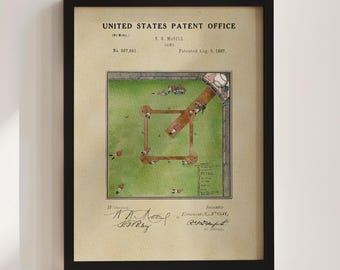 Baseball Field Patent Print (1887)