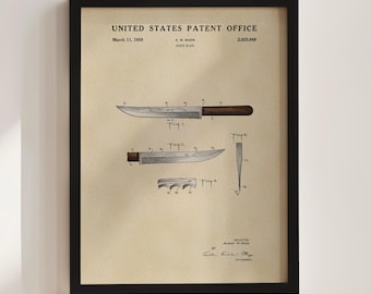 Serrated Knife Patent Print (1958)