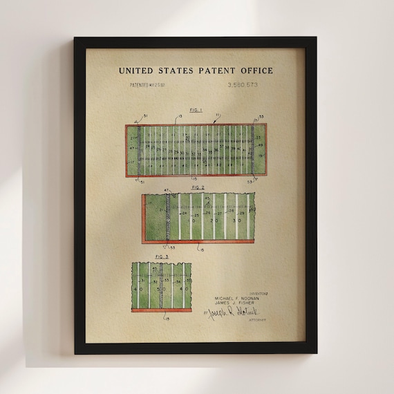Football Field Patent Print (1971)