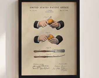 Orange Peeler Patent Print (1896)