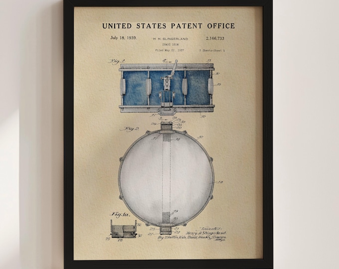 Snare Drum Patent Print (1939)