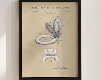 Toilet Seat Patent Print (1936)