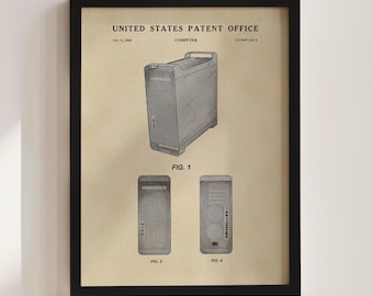 Grey Desktop Computer Patent Print (2004)