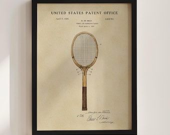 Tennis Racket Patent Print (1925)