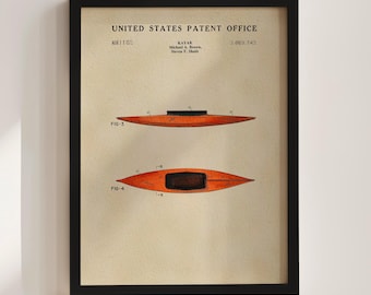 Impresión de patente de kayak (1975)