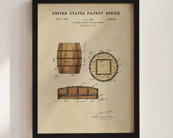Whiskey Barrel Patent Print (1966)