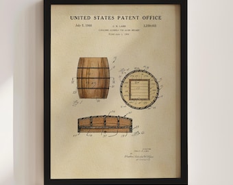 Whiskey Barrel Patent Print (1966)