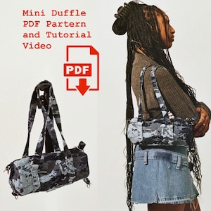 Mini Duffel Bag Muster | KLEINER Seesack | Basteln | Canvas Tasche | Schnittmuster | PDF Download Video Anleitung | Zylinder Seesack Template
