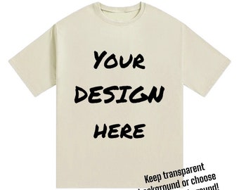 IVORY T-Shirt Mockup | Vintage Streetwear | Mockup Clothing Template | Transparent Background | Digital Editable Mockups | Bella Gildan Dupe