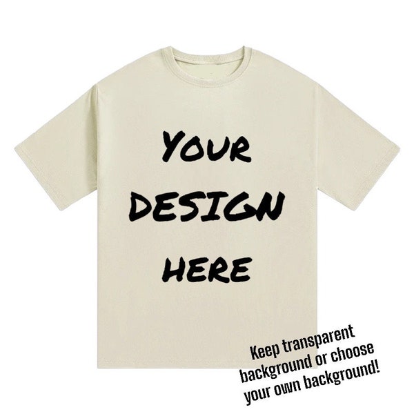 IVORY T-Shirt Mockup | Vintage Streetwear | Mockup Clothing Template | Transparent Background | Digital Editable Mockups | Bella Gildan Dupe