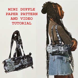 Mini Duffel Bag Physical Pattern | SMALL Duffle Bag | DIY | Canvas Bag | Sewing Pattern | Shopping Bag Paper Pattern Video Tutorial