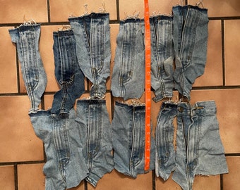 5 Reclaimed Salvaged Denim Jean Zipper Fly Parts /for Repurposing and crafting