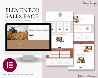 Elementor Sales Page Template, Website Landing Page Template, Course Sales Page, Sales Page Wordpress Template, Honey Sales Page Auburn