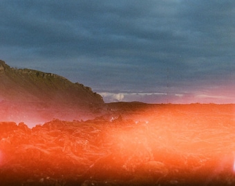 Lave Fields and Light Leaks 11x17 Digital Print of a Film Photo Taken in the Lava Fields in Iceland Near the Blue Lagoon