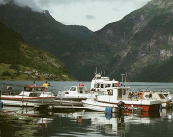 A Foreign Harbor 19x13 Digital Print of Film Photo Taken in Norway, Photo Taken on Canon AE-1 Using 35mm Film