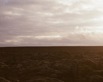 Lava Fields at Sunset 17x11 Digital Print of a Film Photo Taken of the Lava Fields in Iceland Near the Blue Lagoon