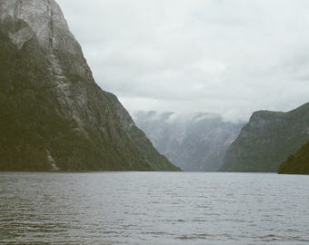 The Fjords Digital Print of Film Photo Taken in the Fjords of Norway, Printed on a Premium Luster Photo Paper 17x11
