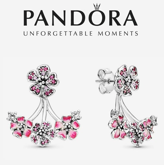 problem grå Regnskab Pandora Pink Peach Blossom Flower Stud Earrings - Etsy