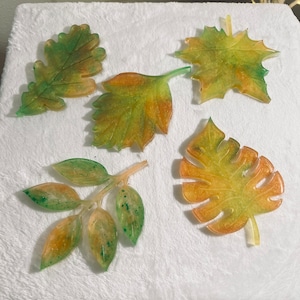 Dessous de verre fait main en résine couleurs automnales (5)