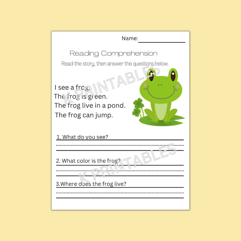 30 Fun Reading Comprehension at Home Kindergarten Worksheets, Pdf ...