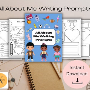 All About Me Writing Prompts, worksheets, activity, pdf. , instant download