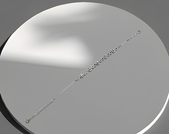 925 Sterling Silver Bracelet with Cubic Zirconia - Minimalist - Daily Use -MADE IN ITALY