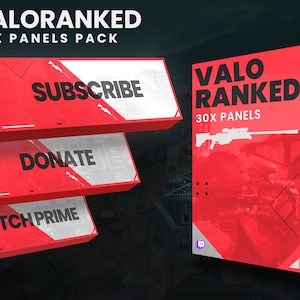 VALORANKED Panel pack - 30X amazing FPS game inspired Twitch panels