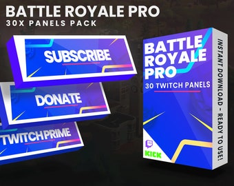 Paquete Battle Royale Pro Panel: 30 paneles de Twitch inspirados en el juego Battle Royale