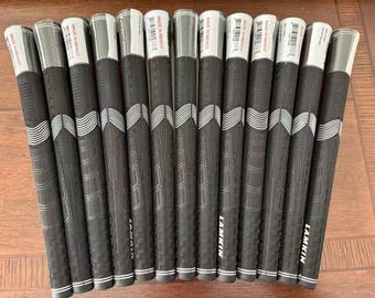 Lamkin Sonar+ Black Out Golf Grips | Classic Black Grip Set | .600 Round Core | Standard or Midsize | Full 13 Piece Grip Kit