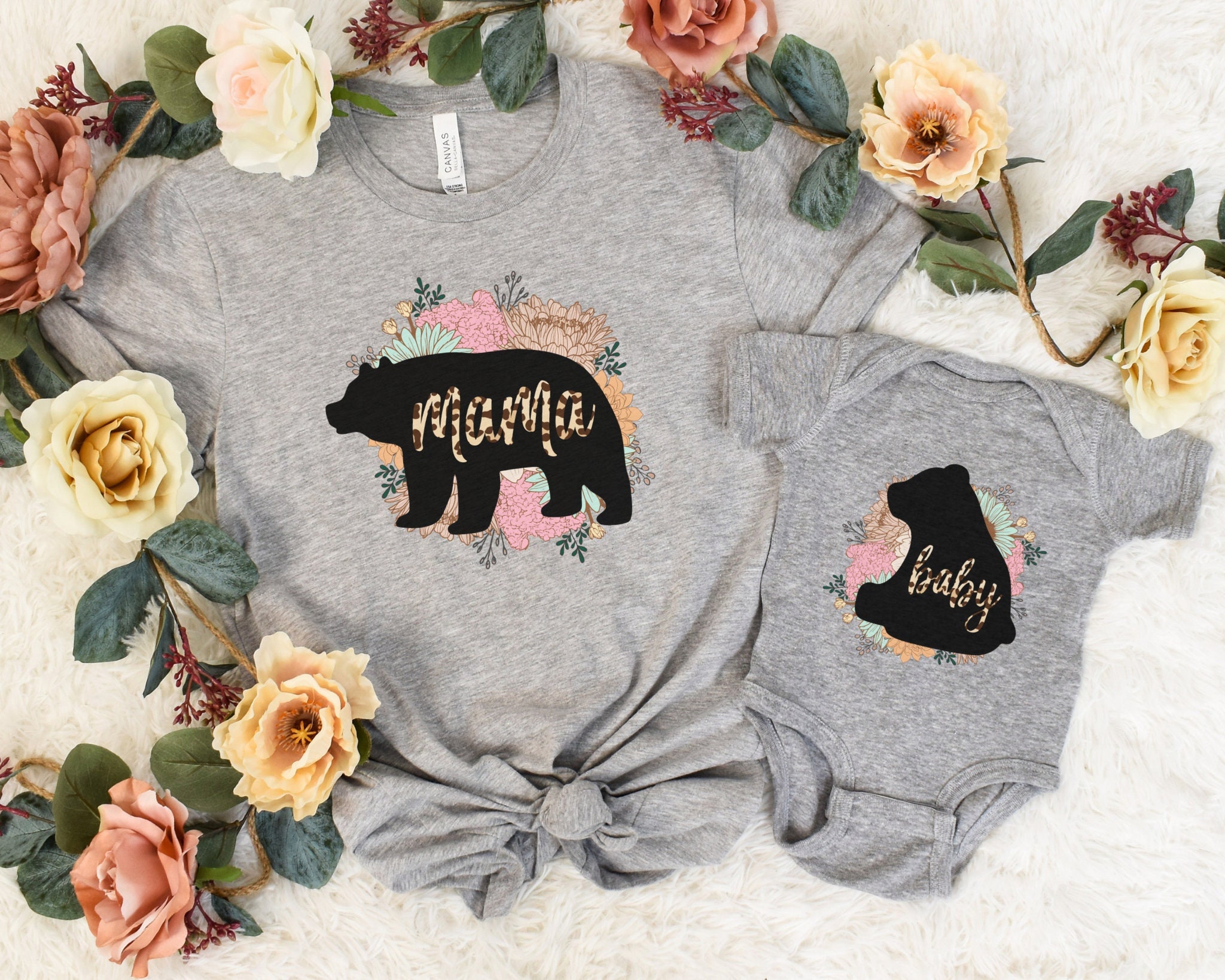 Mama Bear Sweatshirt / Mama Bear / Mama / Leopard Bear / Bleached  Sweatshirt / Sublimation T Shirt 