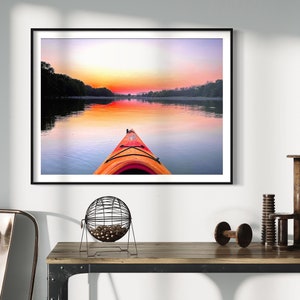 Fine Art Photography Kayak Sunset Giclee Art Print