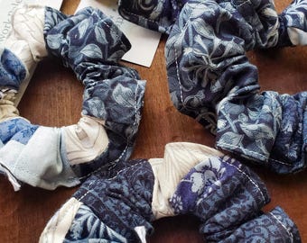 William Morris Floral Patchwork Scrunchie: Handmade Hair Tie