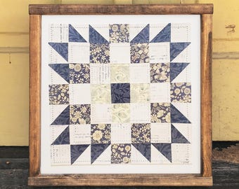 William Morris Patchwork Quilt Block Collage (200x200): Papier schneiden, Geometrisch, Quilt Art