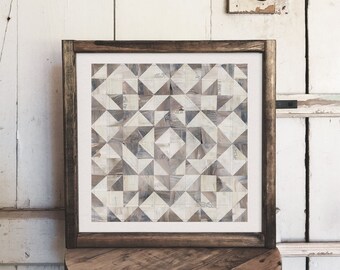Geometric Quilt Art Print: Neutral Southwestern Wall Decor