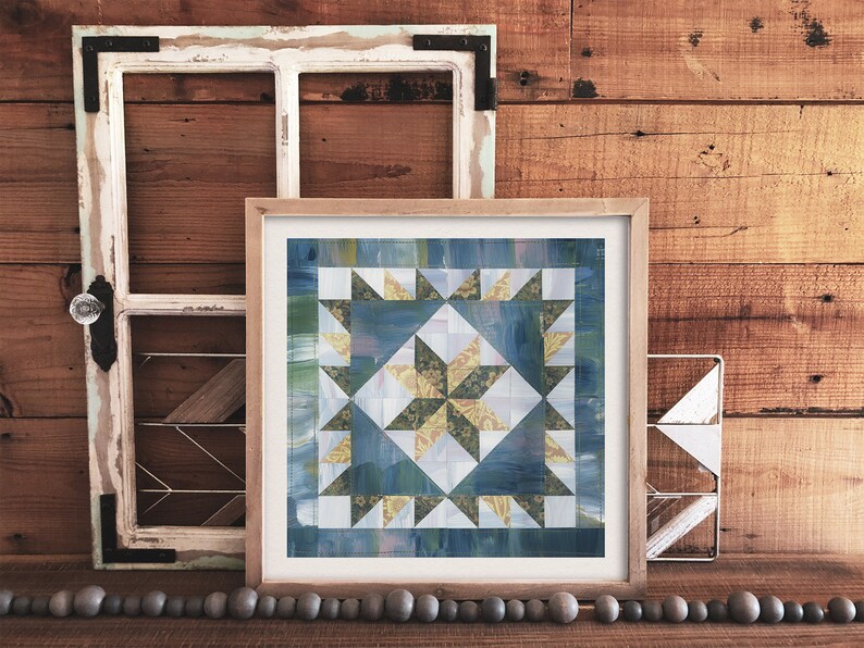 Geometric Patchwork Collage Art Print 12x12 | 8x8 | 6x6 | Giclée Print ...
