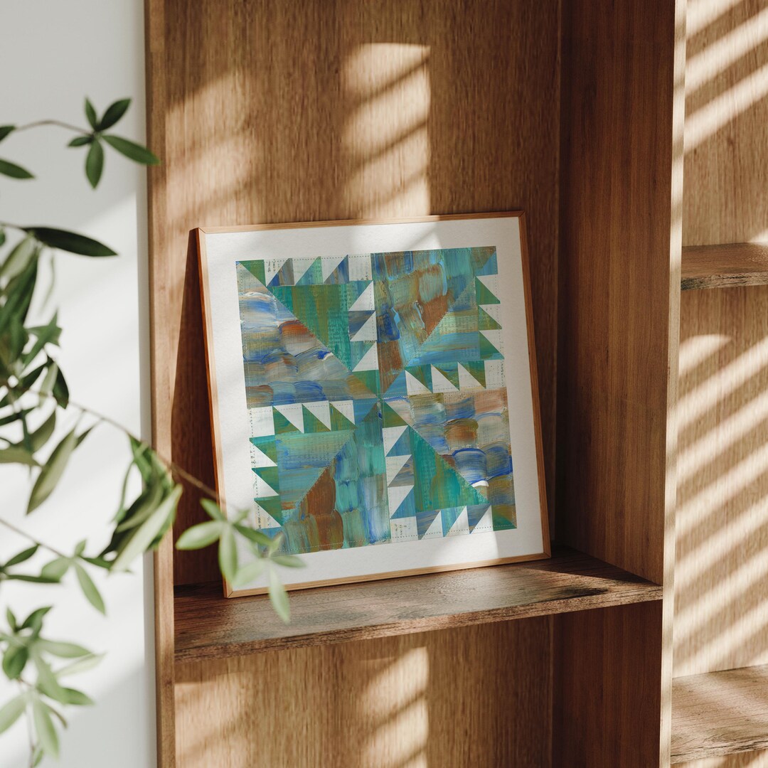 Sawtooth Pinwheel Collage Art Print 12x12 | 8x8 | 6x6 | Giclée Print ...