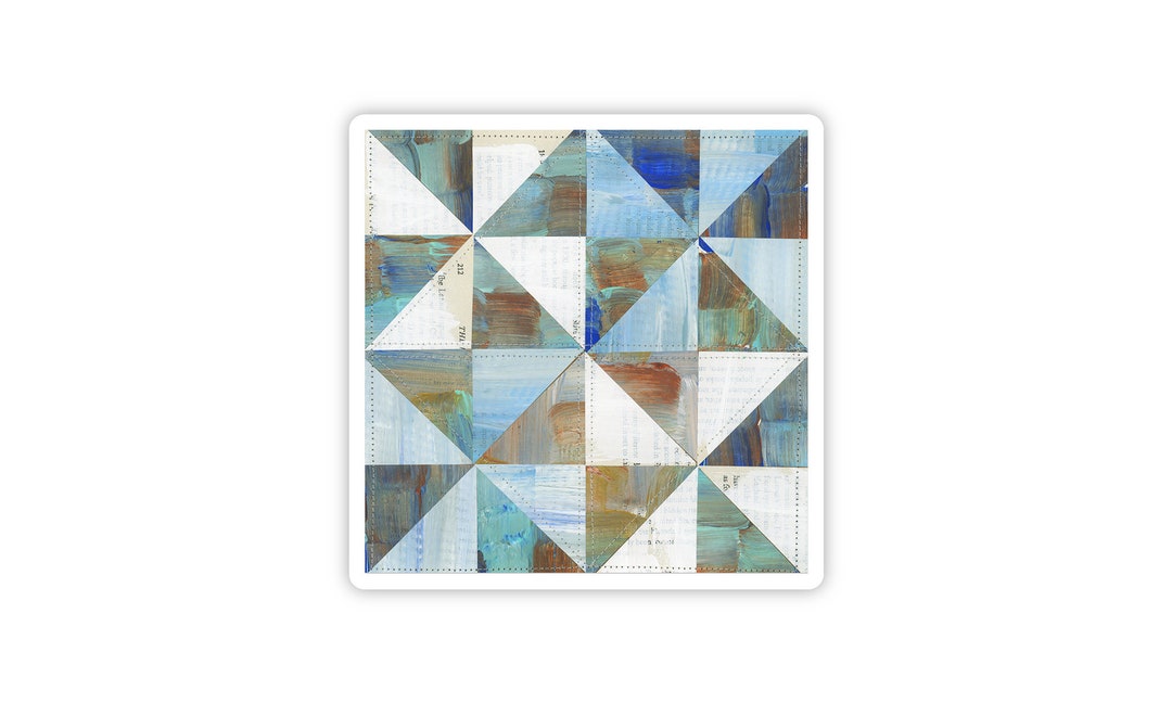 Pinwheel Quilt Sticker: Geometric Collage Art, Waterproof Vinyl (4