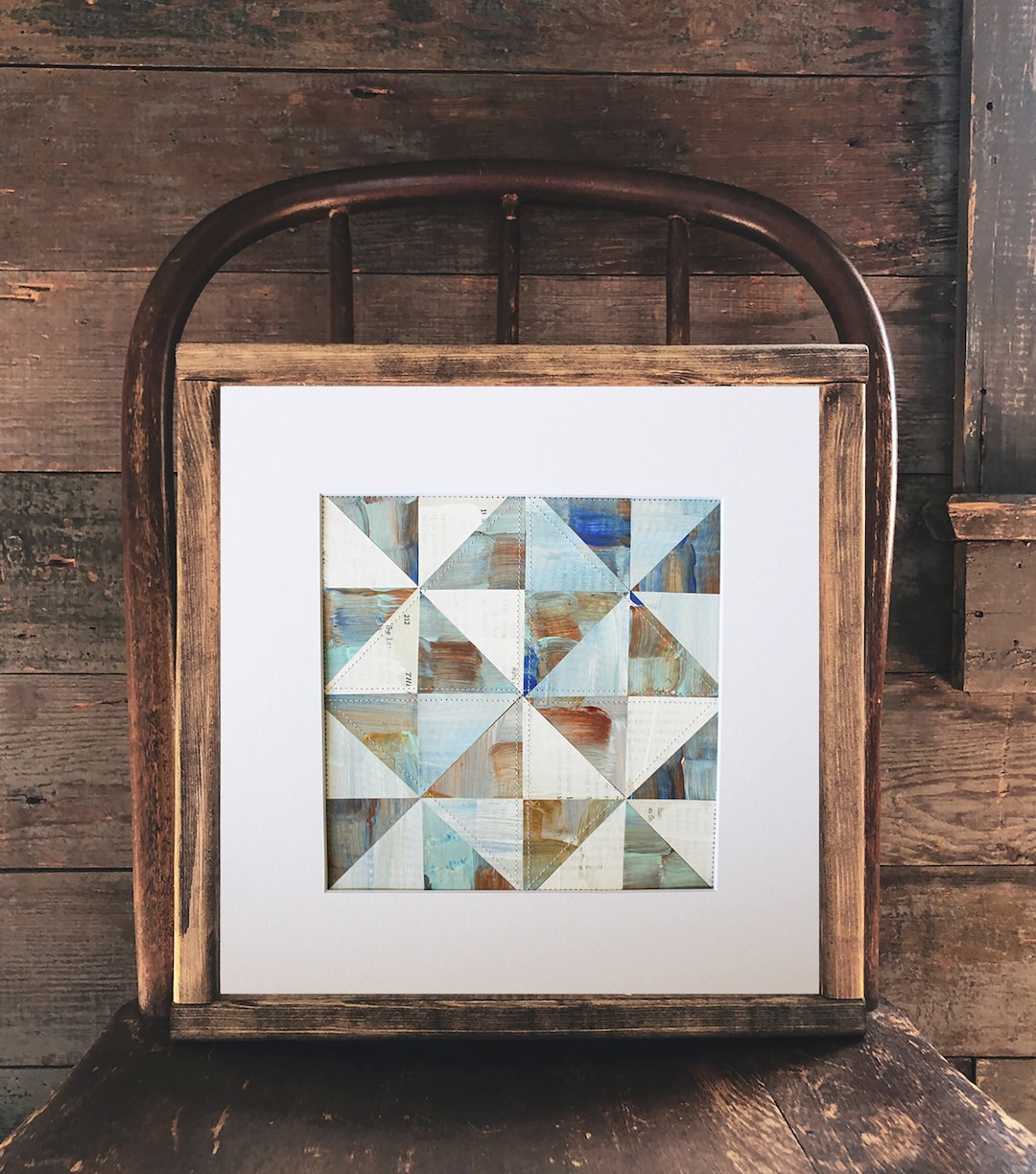 Pinwheel Paper Quilt Art 12x12 Original Paper Collage Etsy