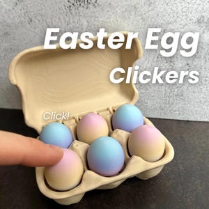Egg Clickers – Fun Fidget Eggs – Keyboard Switch Clicker – Sensory Desk Toy – Easter Basket Stuffer – Food Fidget